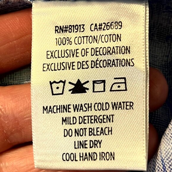 Robert Graham Blue & White Paisley/Floral Jacquard 100% Cotton Button-Up SZ Med - Picture 5 of 8